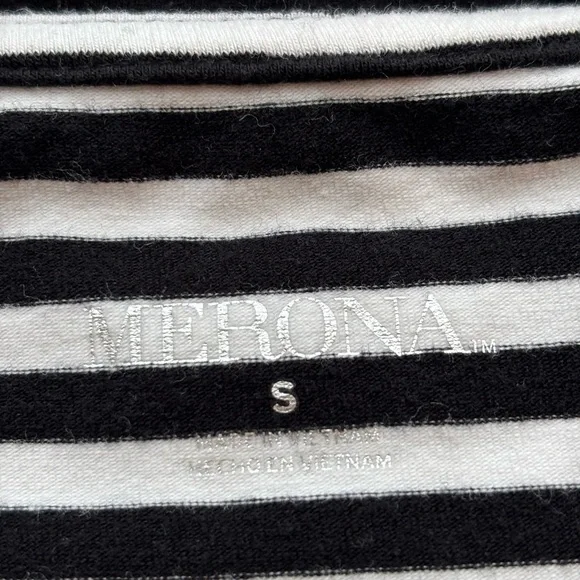 Merona Black and White Striped Midi Dress - Picture 6 of 8